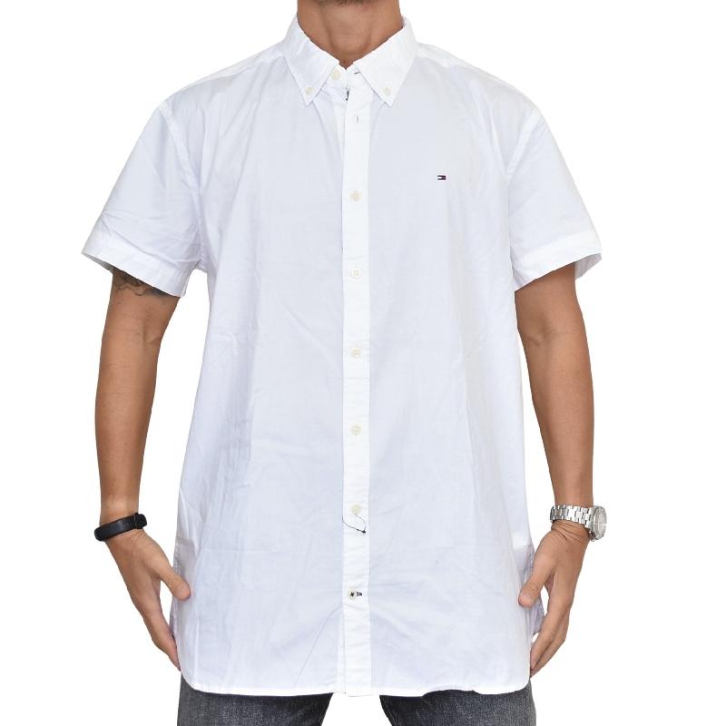 大きいサイズメンズ トミーヒルフィガー TOMMY HILFIGER 半袖 シャツ ワンポイント ボタンダウン SLIM FIT STRETCH XXL | TOMMY HILFIGER | 01