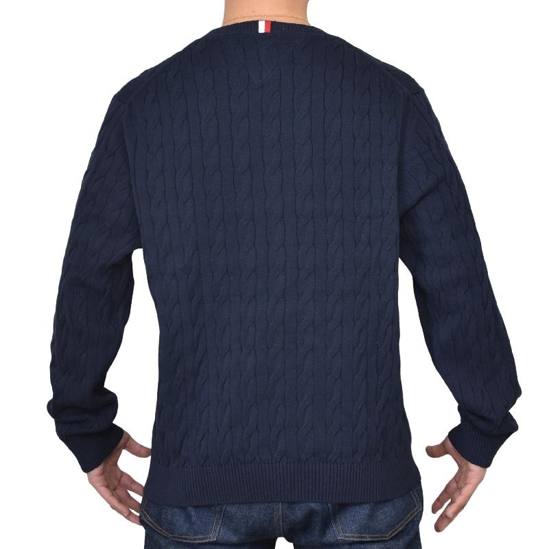 大きいサイズメンズ トミーヒルフィガー TOMMY HILFIGER ケーブルニット セーター クルーネック コットン 丸首 長袖 トップス ケーブル編み ロゴ刺繍 XXL | TOMMY HILFIGER | 02