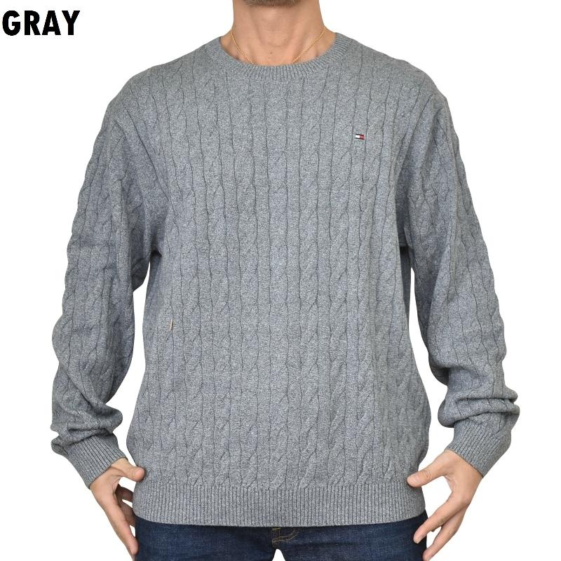 大きいサイズメンズ トミーヒルフィガー TOMMY HILFIGER ケーブルニット セーター クルーネック コットン 丸首 長袖 トップス ケーブル編み ロゴ刺繍 XXL | TOMMY HILFIGER | 03
