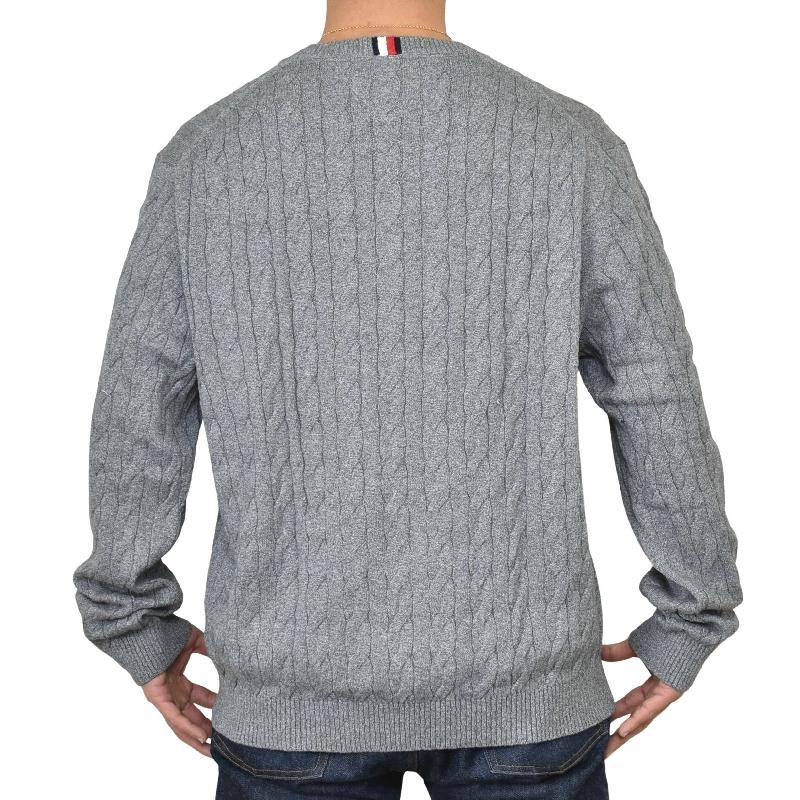大きいサイズメンズ トミーヒルフィガー TOMMY HILFIGER ケーブルニット セーター クルーネック コットン 丸首 長袖 トップス ケーブル編み ロゴ刺繍 XXL | TOMMY HILFIGER | 04
