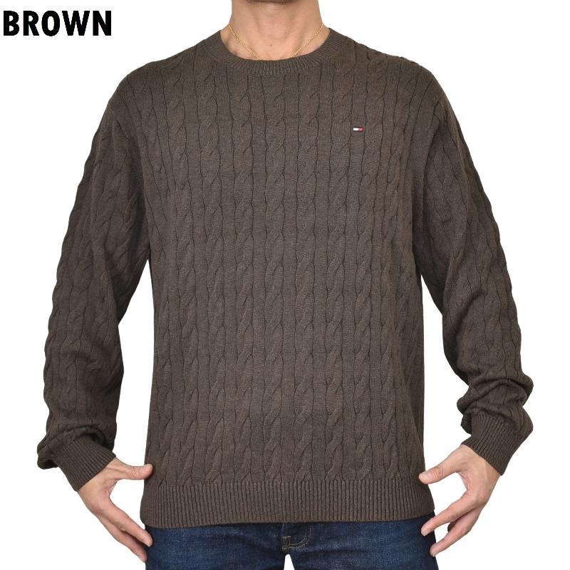 大きいサイズメンズ トミーヒルフィガー TOMMY HILFIGER ケーブルニット セーター クルーネック コットン 丸首 長袖 トップス ケーブル編み ロゴ刺繍 XXL | TOMMY HILFIGER | 05