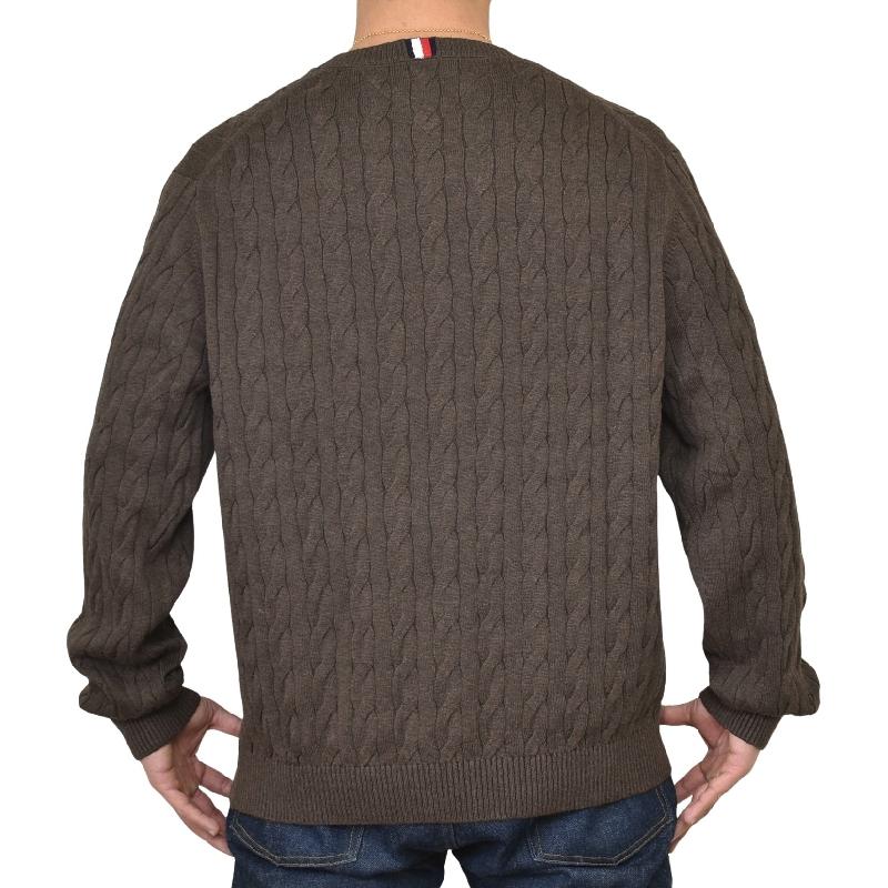 大きいサイズメンズ トミーヒルフィガー TOMMY HILFIGER ケーブルニット セーター クルーネック コットン 丸首 長袖 トップス ケーブル編み ロゴ刺繍 XXL | TOMMY HILFIGER | 06