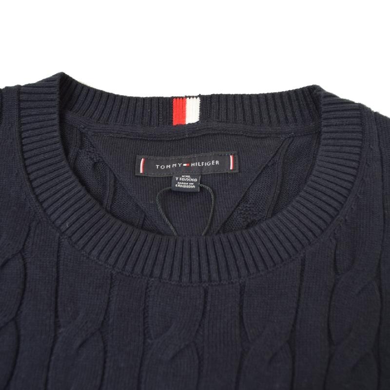 大きいサイズメンズ トミーヒルフィガー TOMMY HILFIGER ケーブルニット セーター クルーネック コットン 丸首 長袖 トップス ケーブル編み ロゴ刺繍 XXL | TOMMY HILFIGER | 07