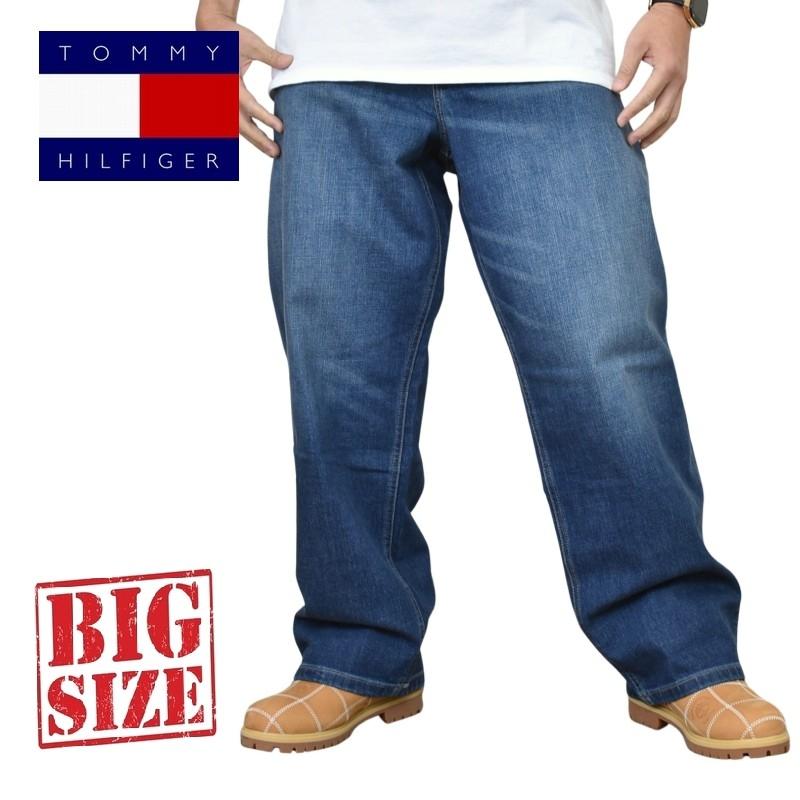 大きいサイズメンズ TOMMY HILFIGER トミーヒルフィガー デニムパンツ ジーンズ ジーパン LOOSE ルーズフィット 極太 ストリート 太目 42インチ | TOMMY HILFIGER