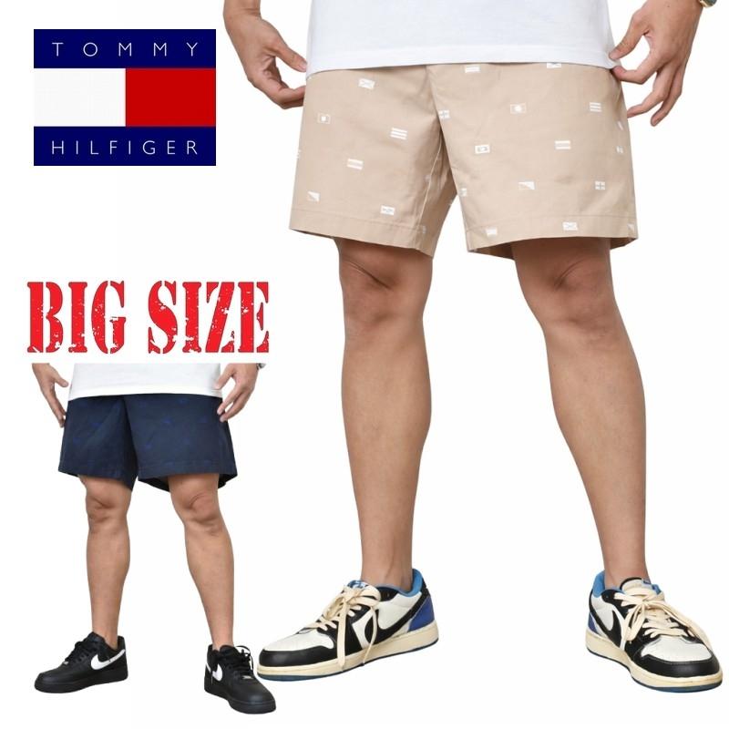 大きいサイズ メンズ トミーヒルフィガー TOMMY HILFIGER フラッグ柄 チノショーツ ハーフパンツ ハーパン ショートパンツ 7inch 38 40 42 44インチ | TOMMY HILFIGER