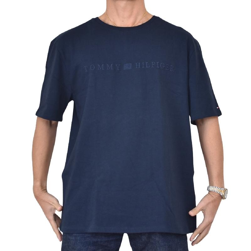 大きいサイズメンズ TOMMY HILFIGER トミーヒルフィガー ヘビーウェイト 半袖Ｔシャツ ロゴ刺繍 Archive Tonal Logo Heavyweight T-Shirt XXL | TOMMY HILFIGER | 01