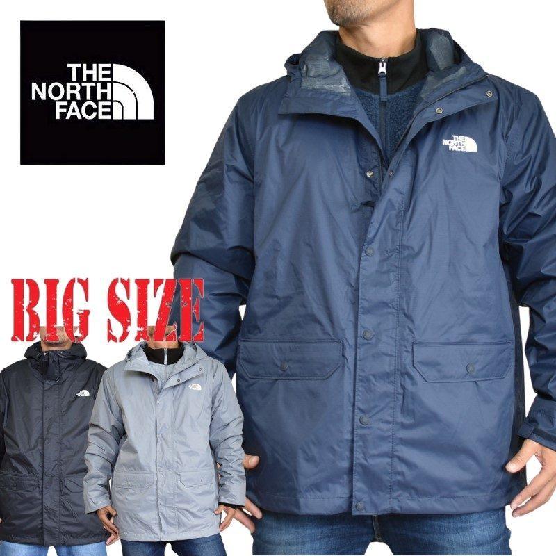 SALE 大きいサイズ メンズ ノースフェイス THE NORTH FACE レイヤード ジャケット マウンテンパーカー フリース グレー ネイビー  3WAY JACKET XL XXL :TNF-031-M:deff 大きいサイズメンズ専門店 - 通販 - Yahoo!ショッピング