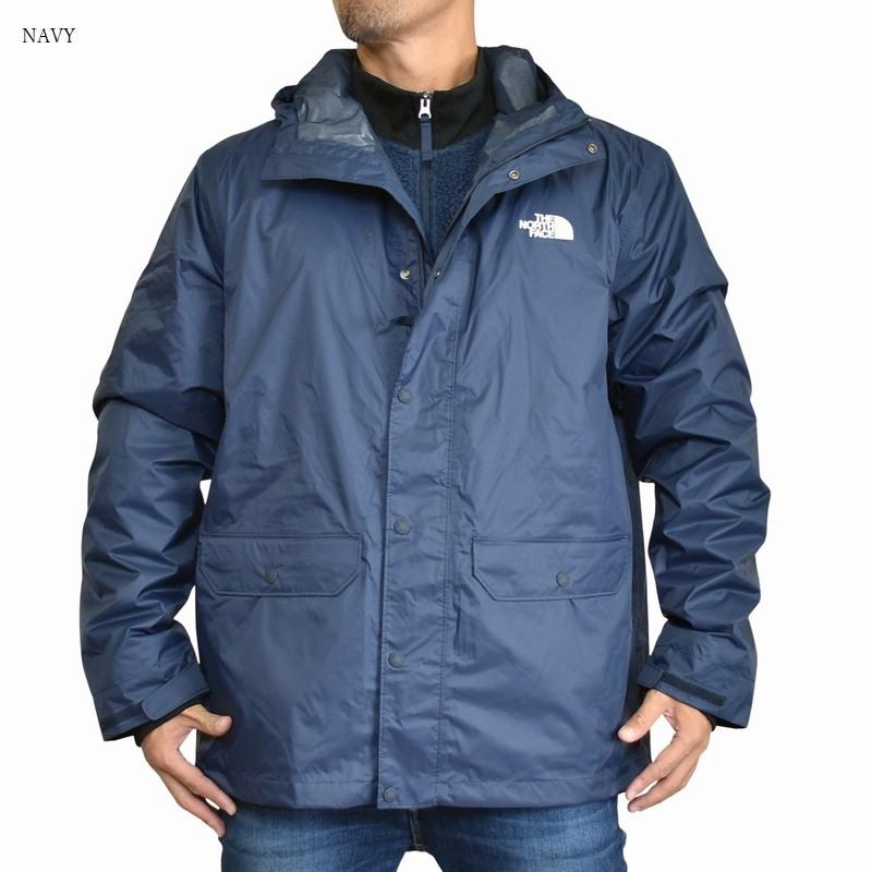 SALE 大きいサイズ メンズ ノースフェイス THE NORTH FACE レイヤード ジャケット マウンテンパーカー フリース グレー ネイビー  3WAY JACKET XL XXL