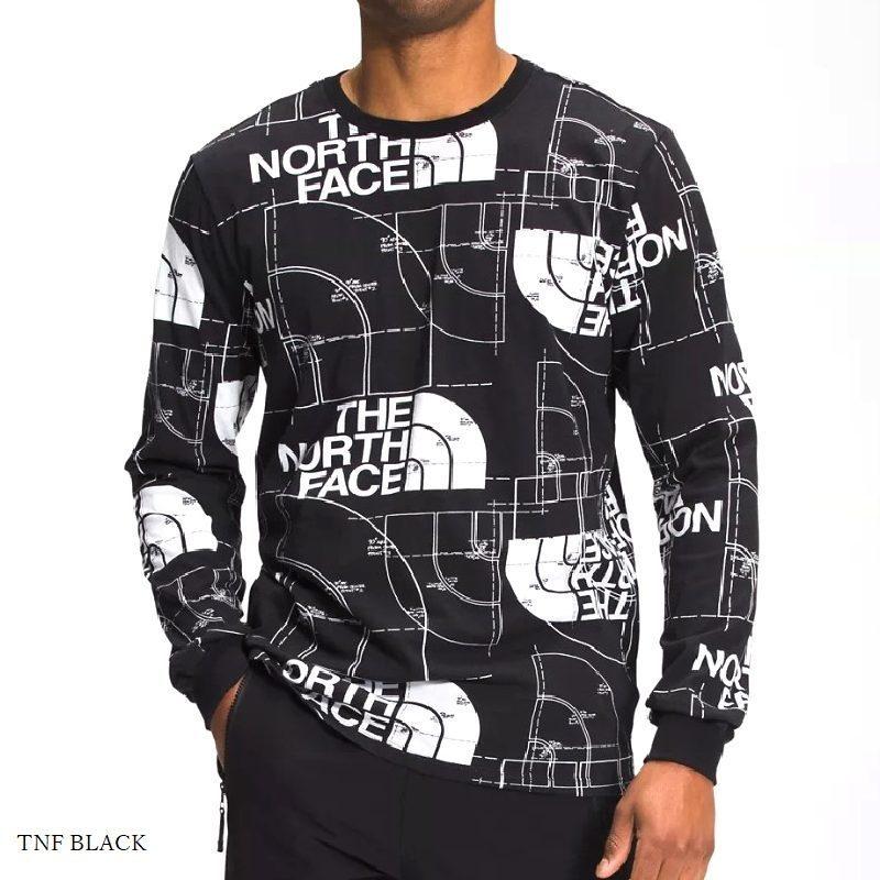 ノースフェイス 大きいサイズ メンズ ロンT 長袖 Ｔシャツ 総柄 XL XXL