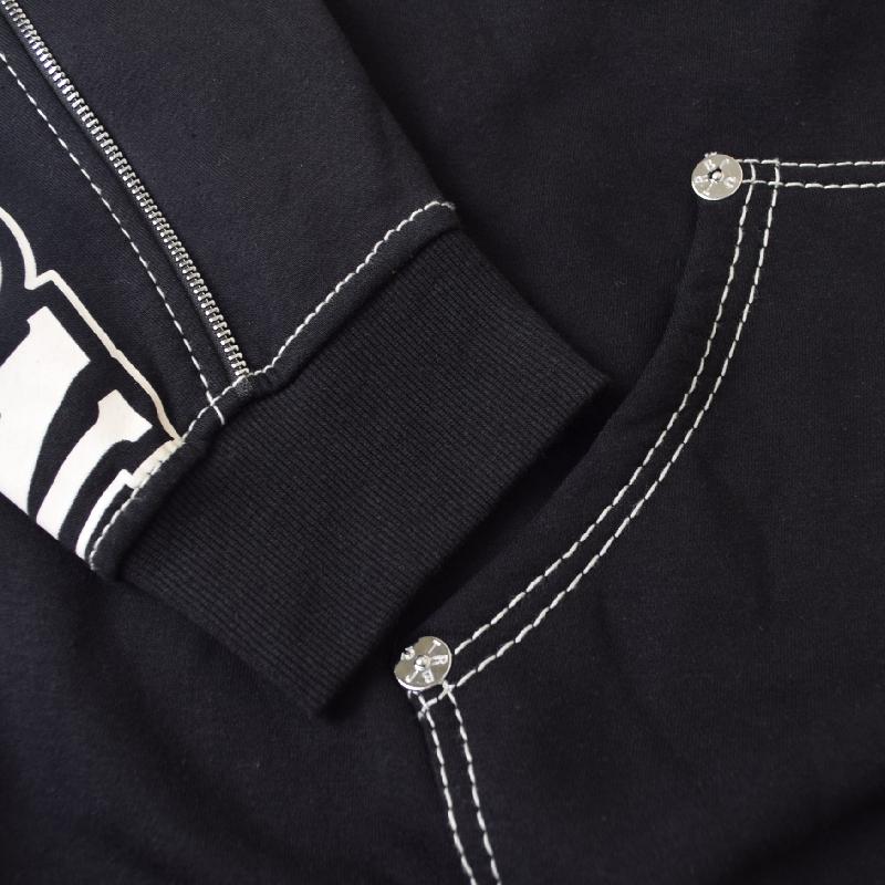 大きいサイズ メンズ TRUE RELIGION トゥルーレリジョン BIG T LOGO ZIP TRIM HOODIE プルオーバー フーディー スウェット パーカー XXL | TRUE RELIGION | 04
