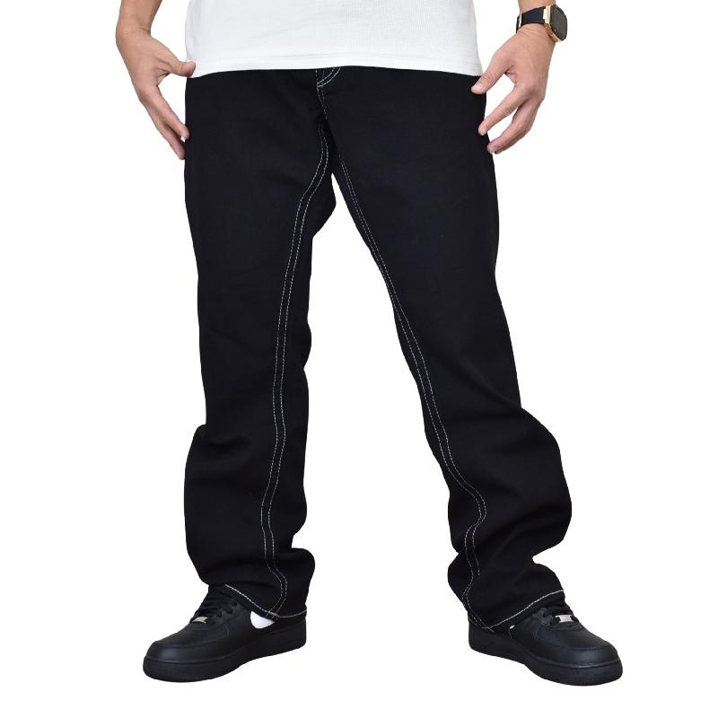 大きいサイズ メンズ TRUE RELIGION トゥルーレリジョン RICKY BIG T BUDDHA POCKET STRAIGHT JEAN ブラックデニムパンツ ジーンズ  40インチ | TRUE RELIGION | 01