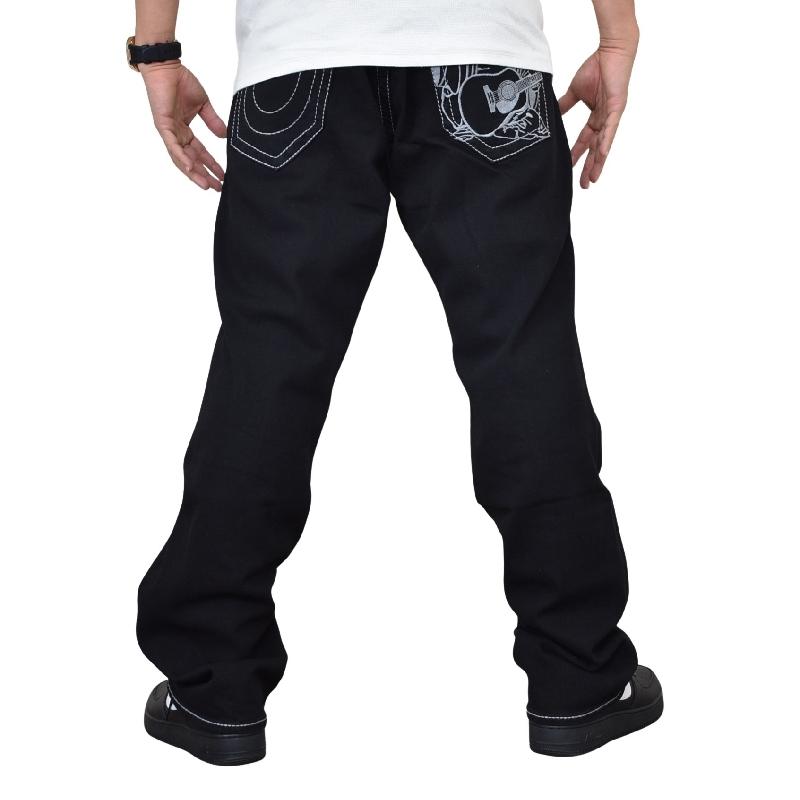 大きいサイズ メンズ TRUE RELIGION トゥルーレリジョン RICKY BIG T BUDDHA POCKET STRAIGHT JEAN ブラックデニムパンツ ジーンズ  40インチ | TRUE RELIGION | 02