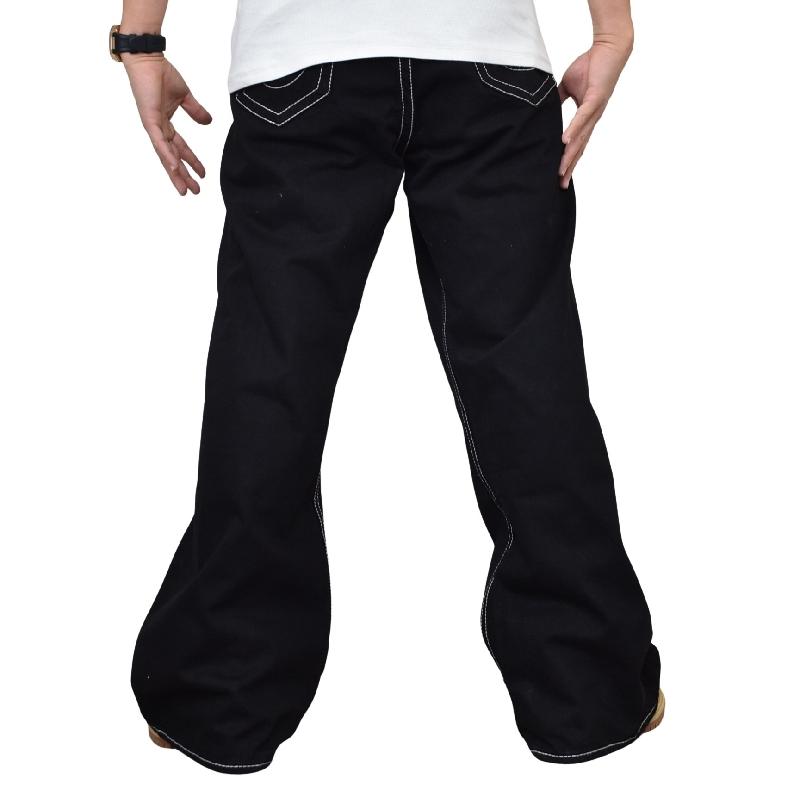 大きいサイズ メンズ TRUE RELIGION トゥルーレリジョン VINNY SUPER T FLATLOCK ULTRA BAGGY JEAN 34 ブラックデニムパンツ ジーンズ ストリート 40インチ | TRUE RELIGION | 02