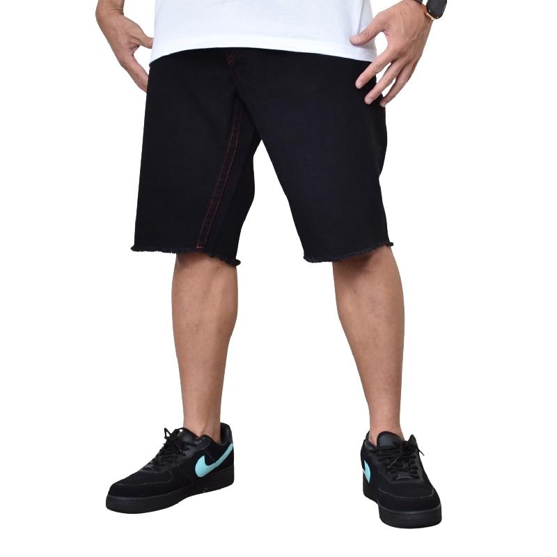 大きいサイズ メンズ トゥルーレリジョン TRUE RELIGION ブラックデニムショーツ ハーフパンツ RICKY FRAYED FLAP SHORT 40インチ | TRUE RELIGION | 01