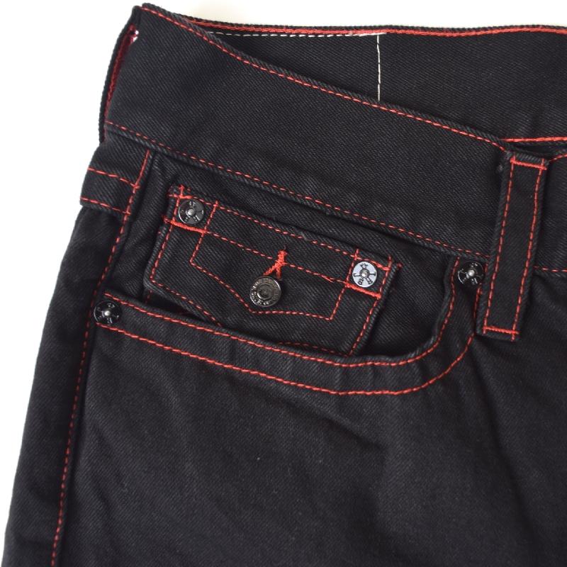 大きいサイズ メンズ トゥルーレリジョン TRUE RELIGION ブラックデニムショーツ ハーフパンツ RICKY FRAYED FLAP SHORT 40インチ | TRUE RELIGION | 04