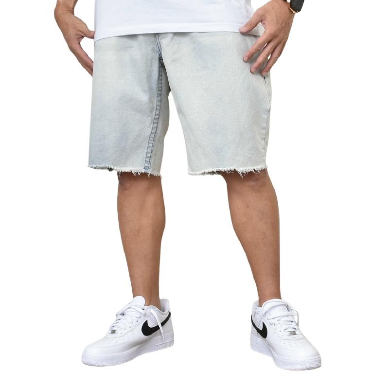 大きいサイズ メンズ トゥルーレリジョン TRUE RELIGION デニムショーツ ハーフパンツ RICKY FRAYED FLAP SHORT 40 44インチ | TRUE RELIGION | 01