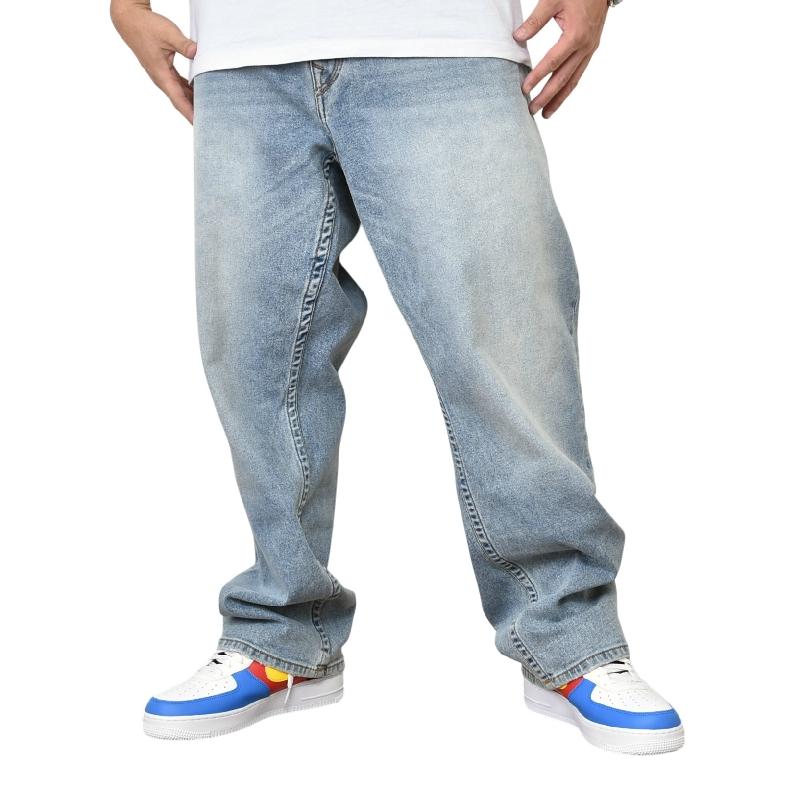 大きいサイズ メンズ TRUE RELIGION トゥルーレリジョン 32 デニムパンツ ジーンズ ライトブルー 淡色 リラックスバギー ワイドパンツ 太め ルーズ 46インチ | TRUE RELIGION | 01