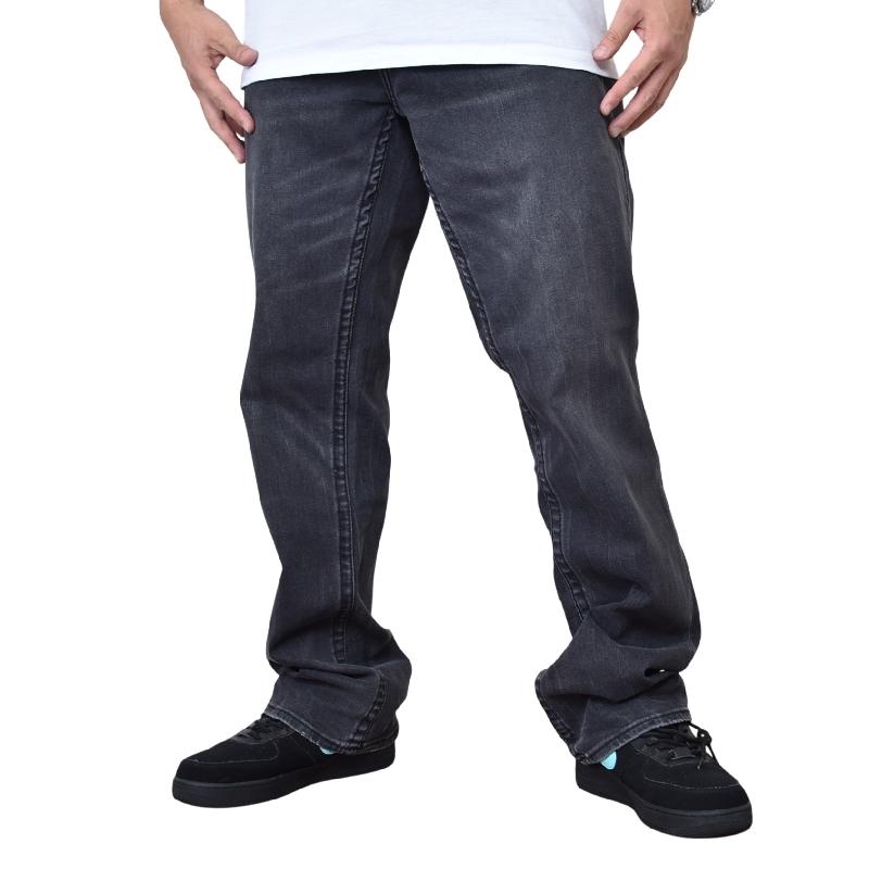 大きいサイズ メンズ TRUE RELIGION トゥルーレリジョン 34 ブラックデニムパンツ ジーンズ ペイズリー アップリケ パッチ 黒 リラックスストレート 42インチ | TRUE RELIGION | 01