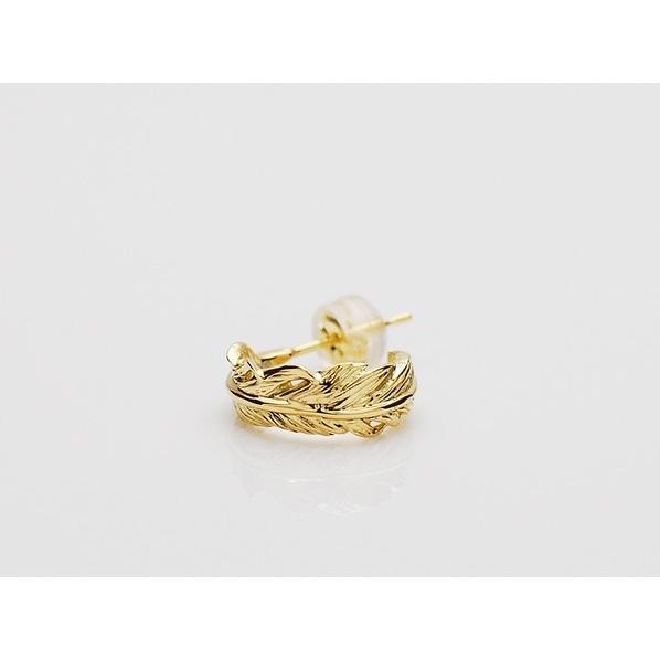 【在庫あり即納/送料無料】GARDEL（ガーデル）NATURAL FEATHER PIERCE/K18YG  片耳ピアス　メンズ　レディース　ゴールド　GDE-050/K18YGの画像