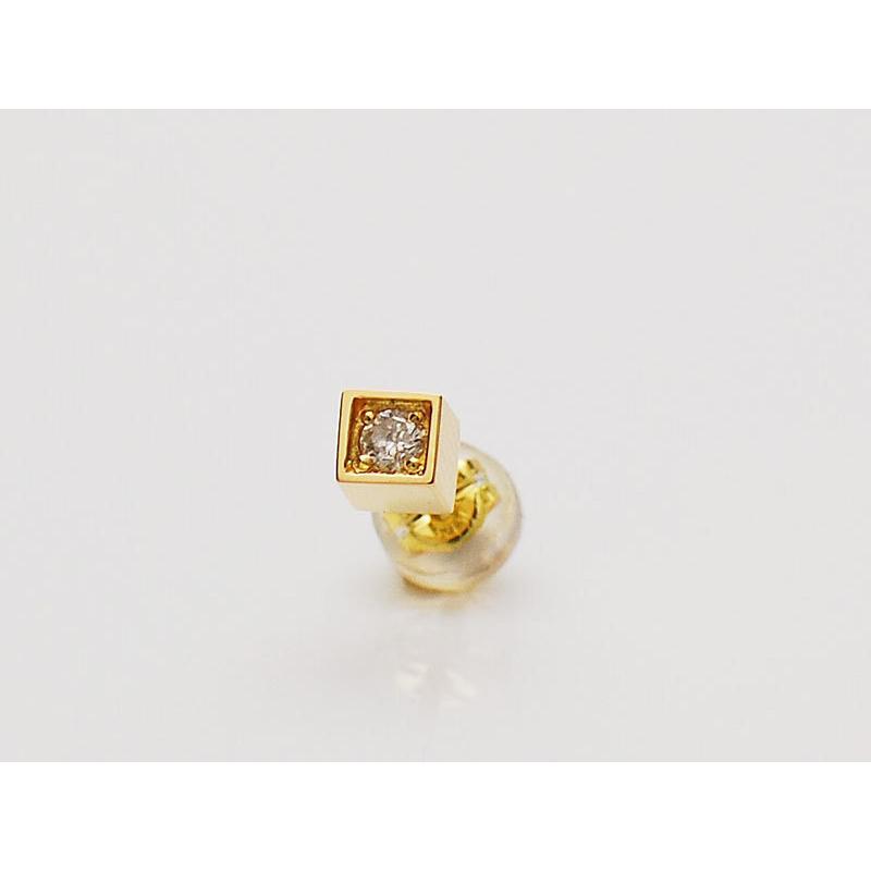 【在庫あり即納/送料無料】GARDEL（ガーデル）CUBE PIERCE 片耳ピアス　メンズ　レディース　ゴールド　GDE-094 K18YG_2