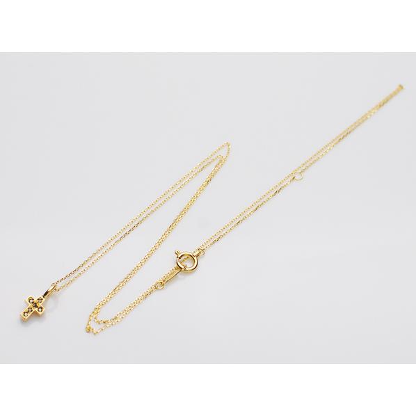 【在庫あり即納/送料無料】GARDEL（ガーデル）FAIRY CROSS NECKLACE/K18YG  GDP-047/BKDIA  ゴールド  ブラックダイヤモンドの画像