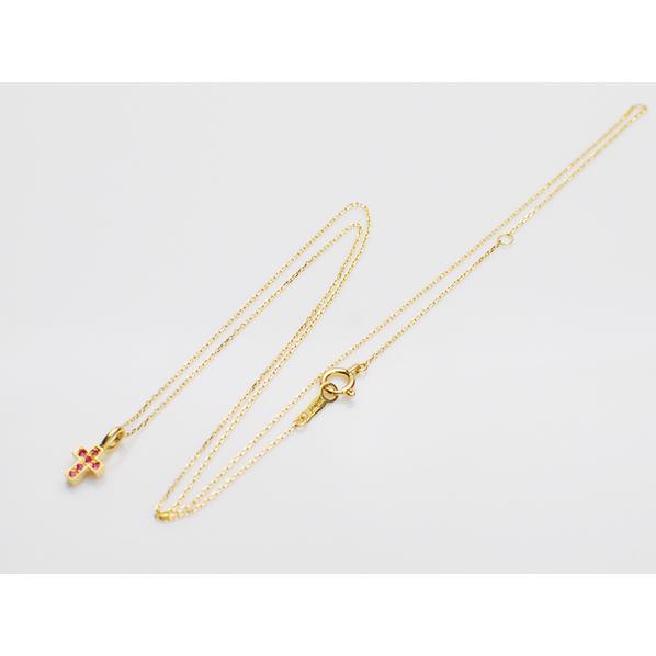【在庫あり即納/送料無料】GARDEL（ガーデル）FAIRY CROSS NECKLACE/K18YG  GDP-047/RUBY  ゴールド  ルビーの画像