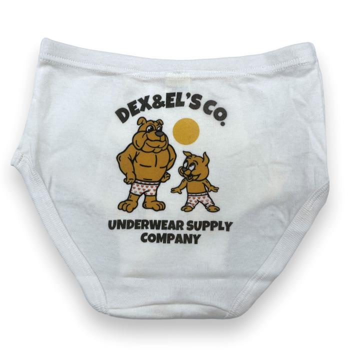 【創業7周年記念】DEX and EL's Underwear Company 「デックスとエルのパンツやさん」キッズ ブリーフ パンツ 企業ロゴ 【2枚セット】｜defmart｜03