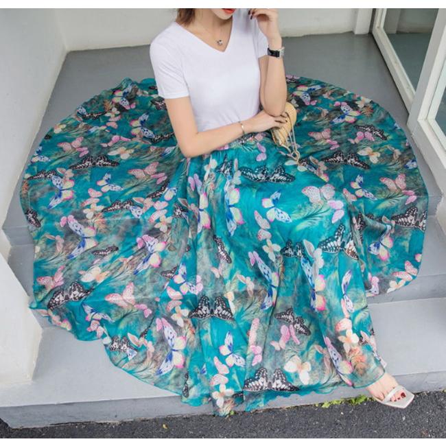 ロングスカート 花柄 マキシ丈スカート フレアスカート ロング マキシ