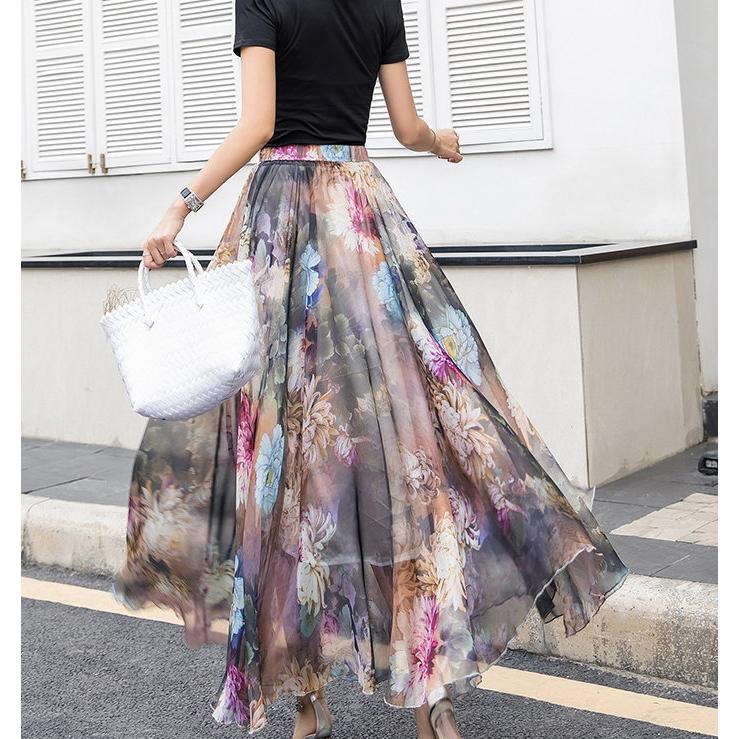 ロングスカート 花柄 マキシ丈スカート フレアスカート ロング マキシ