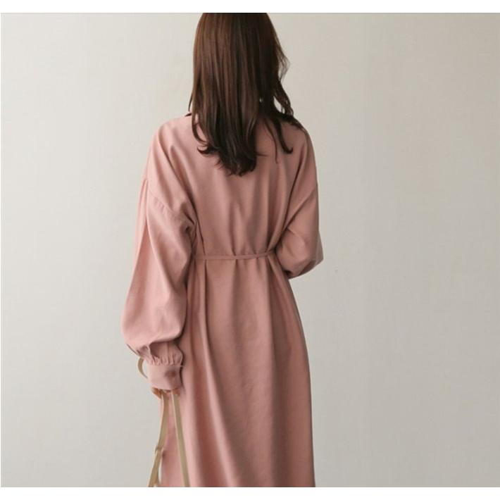 シャツワンピース 春夏 レディース シャツワンピ ロングワンピ 無地 ワンピース 長袖 マキシ丈 ピンク ワンピ Aライン Fashion Degage 通販 Yahoo ショッピング