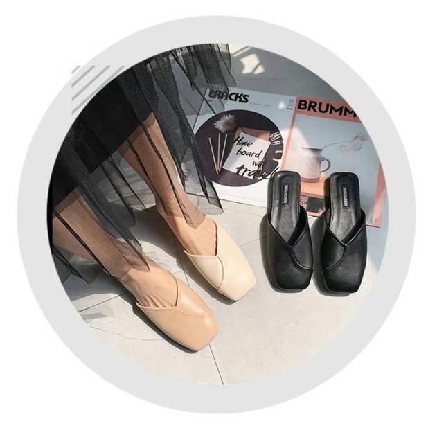 スクエアトゥ ミュールサンダル レディース ローヒール ぺたんこ フラット オフィスサンダル つっかけ スリッパ  カジュアル 歩きやすい |  | 01