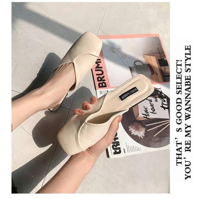 スクエアトゥ ミュールサンダル レディース ローヒール ぺたんこ フラット オフィスサンダル つっかけ スリッパ  カジュアル 歩きやすい |  | 09