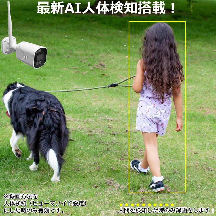 防犯カメラ 屋外 家庭用 小型カメラ 監視カメラ wifi 工事不要 SDカード 800万画素 APモード |  | 12
