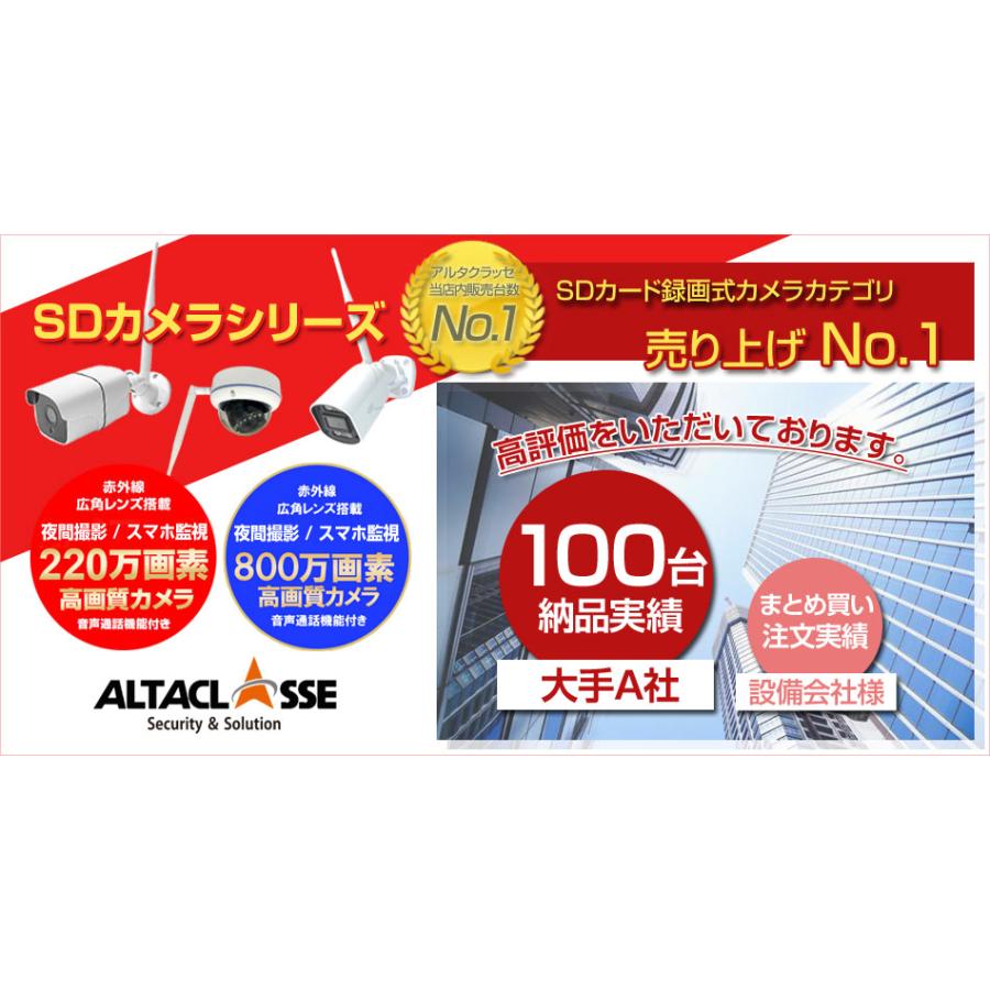 防犯カメラ 屋外 家庭用 小型カメラ 監視カメラ wifi 工事不要 SDカード 800万画素 APモード |  | 02