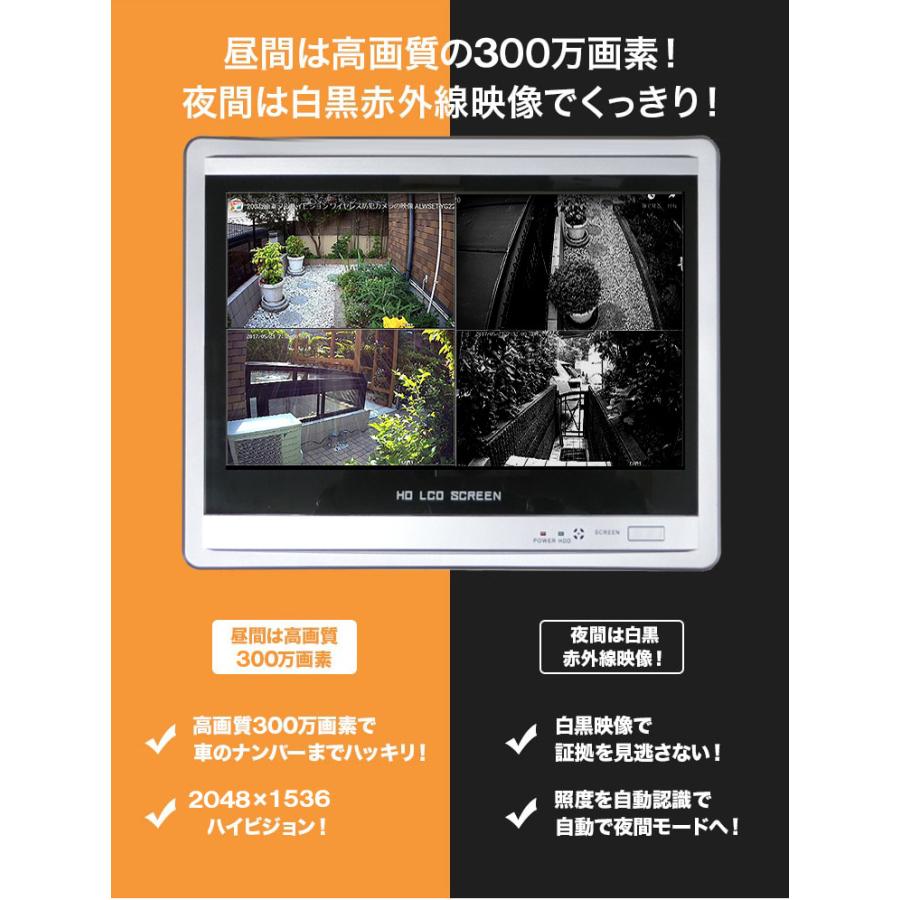 防犯カメラ 屋外 監視カメラ セット 家庭用 wifi ワイヤレス 3台 12