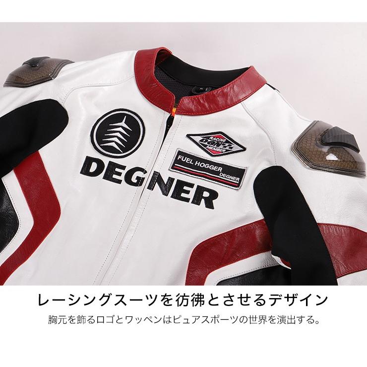 DEGNER バイク用レザージャケット 牛革 レーシングスタイル 