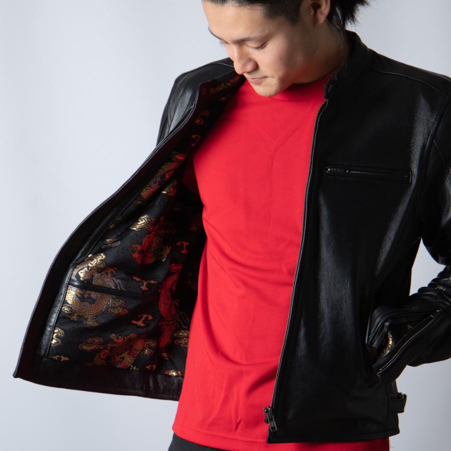 DEGNER（デグナー） 金襴レザージャケット 羊革 雲龍 21SJ-14K
