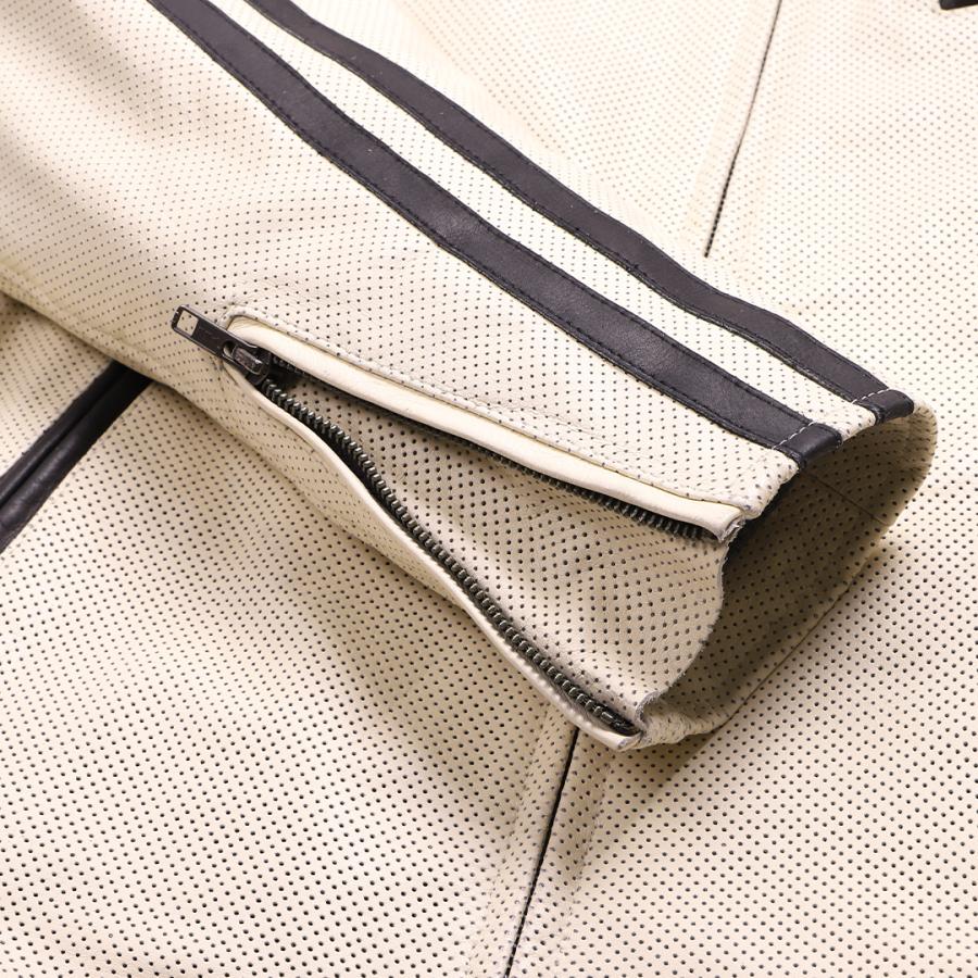 DEGNER（デグナー） メンズ メッシュ レザー ジャケット 牛革 本革