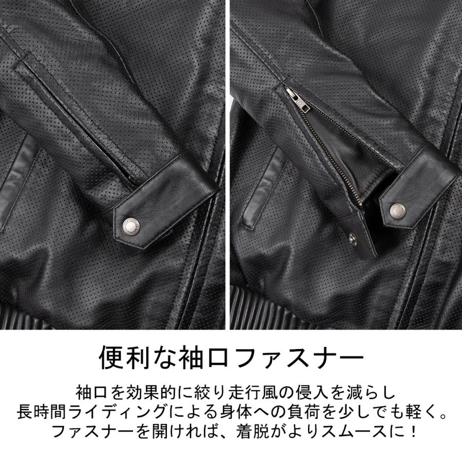 DEGNER（デグナー） メンズ メッシュ レザー ジャケット 羊革 本革