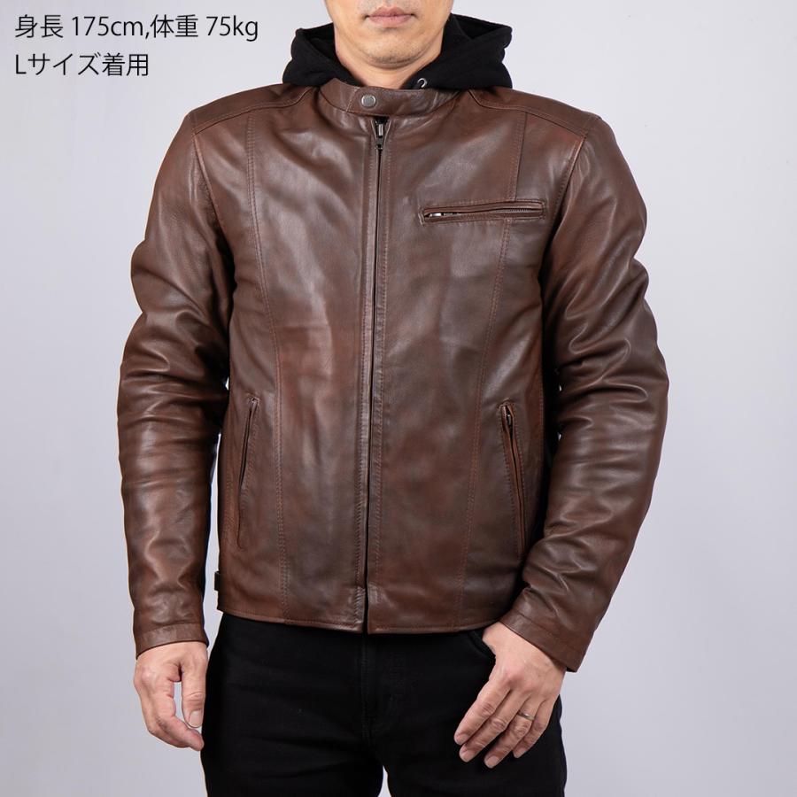 DEGNER デグナー　シングルライダース　牛革　ワッペン　ブラウン　XL DEGNER デグナー シングルライダース 牛革 ワッペン ブラウン XL