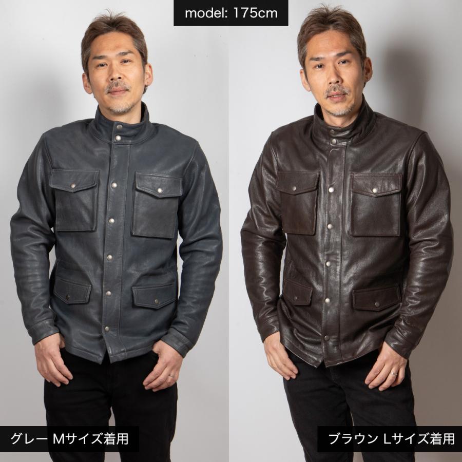 DEGNER（デグナー） ミドル丈レザージャケット M-65 フィールド