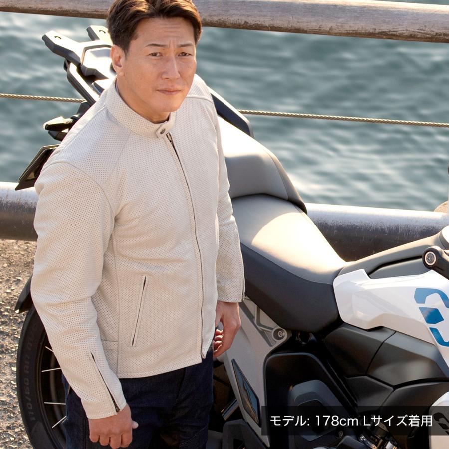DEGNER（デグナー） メンズ メッシュ レザー ジャケット 牛革 本革