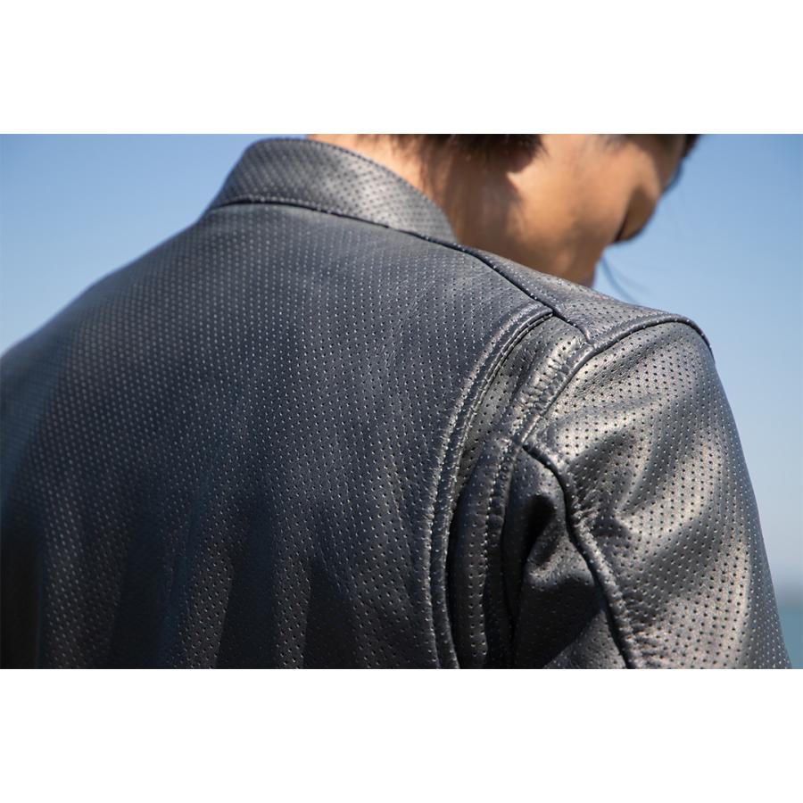 DEGNER（デグナー） メンズ メッシュ レザー ジャケット 牛革 本革