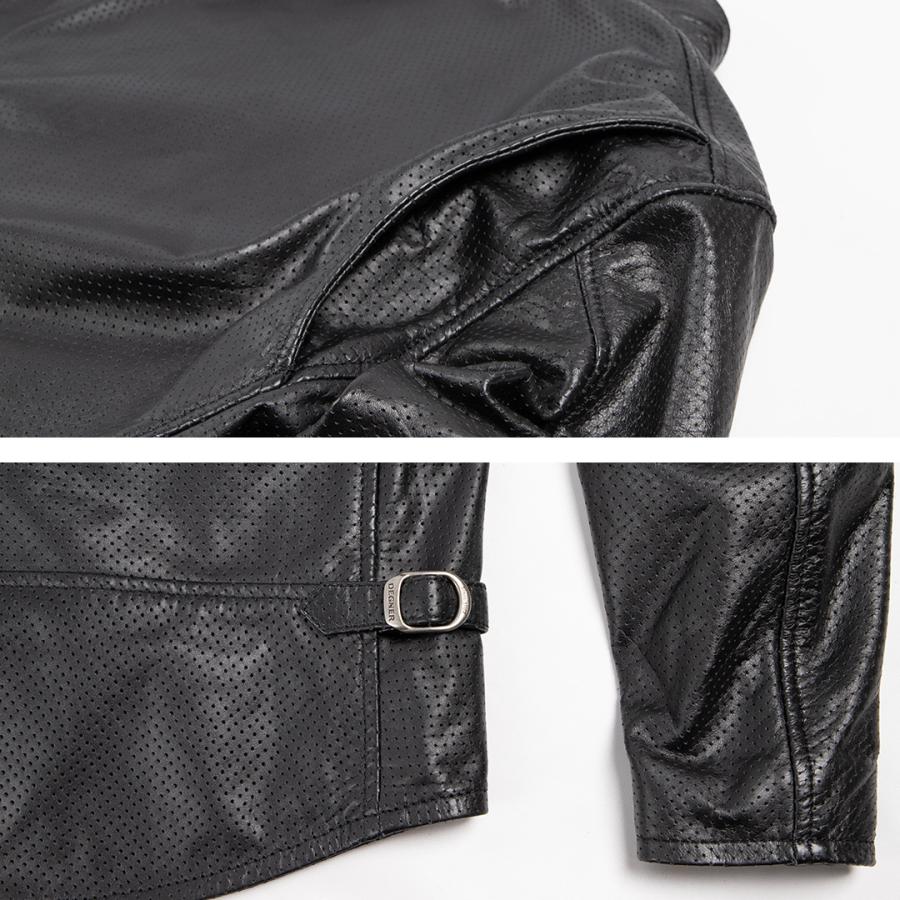 DEGNER（デグナー） メンズ メッシュ レザー ジャケット 牛革 本革
