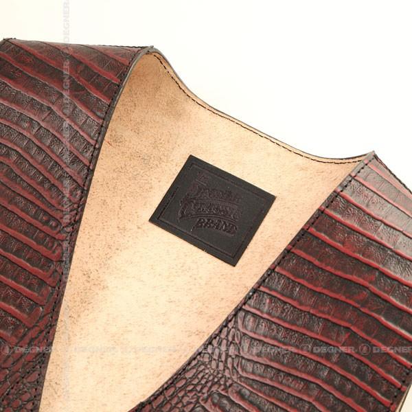 クロコダイル柄レザーベスト/LEATHER VEST（レッド） [4WV-13CR-RD]の画像