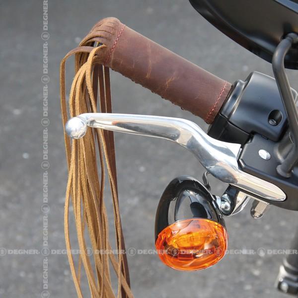 DEGNER バイク用 本革 フリンジ CG-2 カスタム グリップカバー