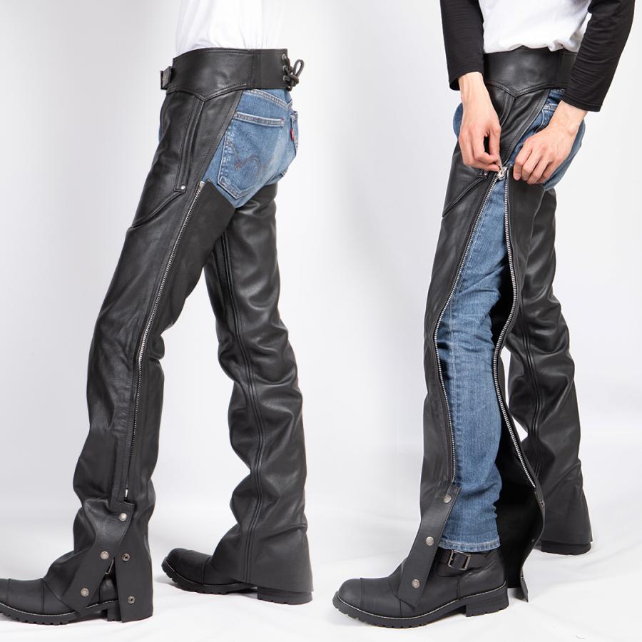 レザーチャップス/LEATHER CHAPS（ブラック） [CH-4A]｜degner-jp｜13