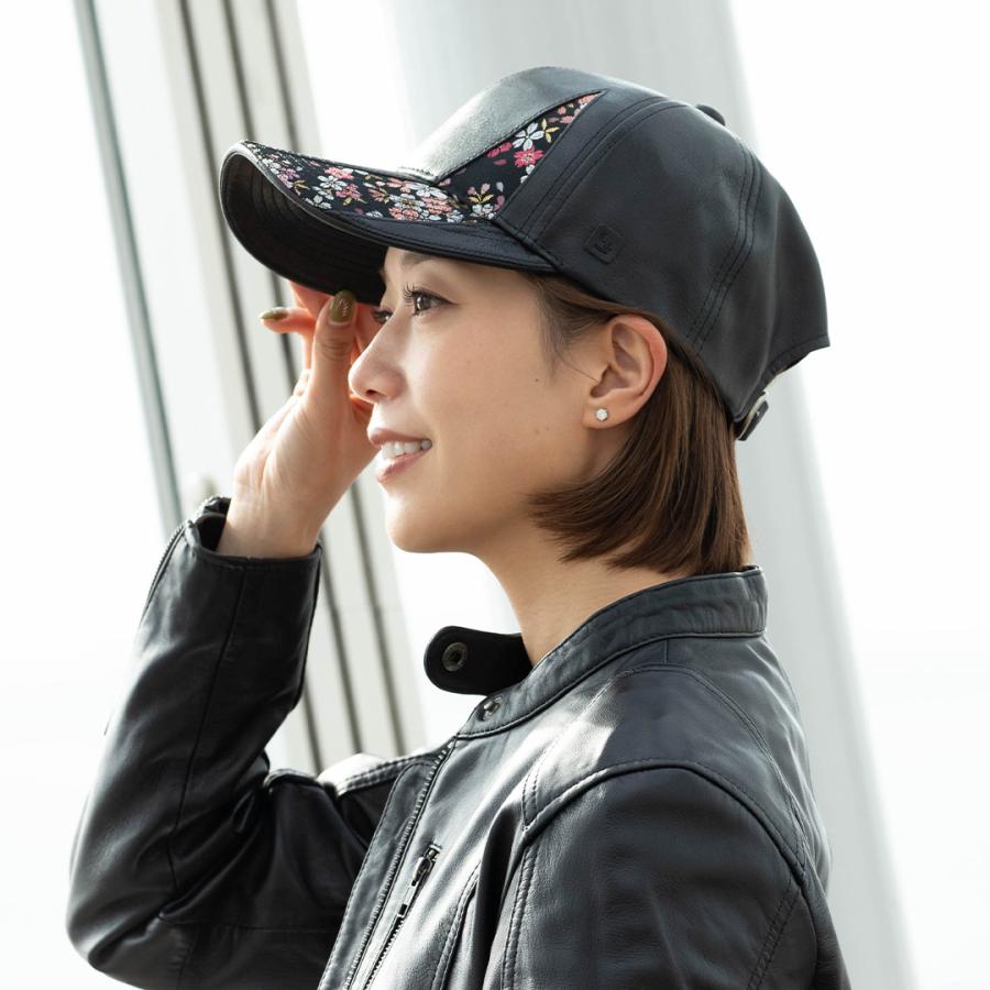 DEGNER（デグナー） 花山レザーキャップ 本革 金襴織物 牛革 CP-32K