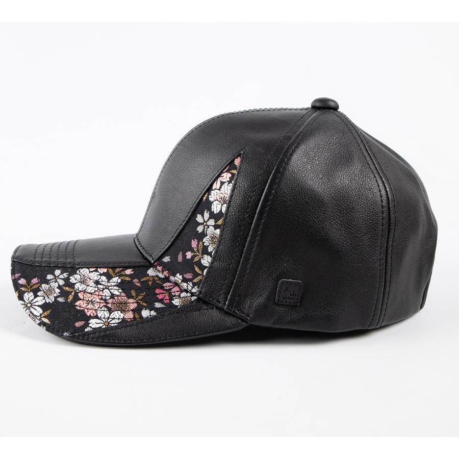 DEGNER（デグナー） 花山レザーキャップ 本革 金襴織物 牛革 CP-32K