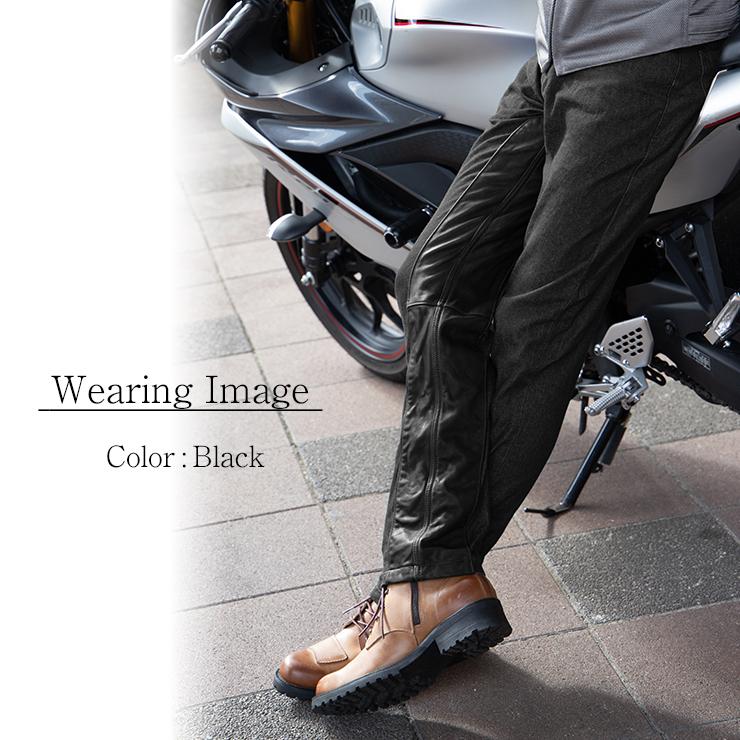 デグナー DP-37 ヒートガード付きデニムパンツ XL ブラック(訳あり) DEGNER バイク用パンツ ライトオンス デニム 本革ヒートガード